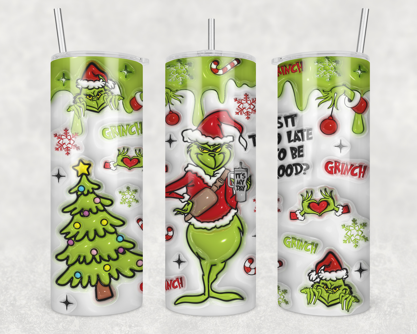 20oz Grinch Inflated Tumbler