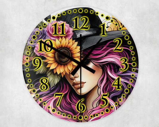 Yellow Sunflower Clock